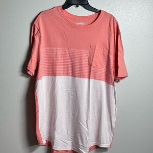 Express Men Casual Orange/White T-shirt Size XL